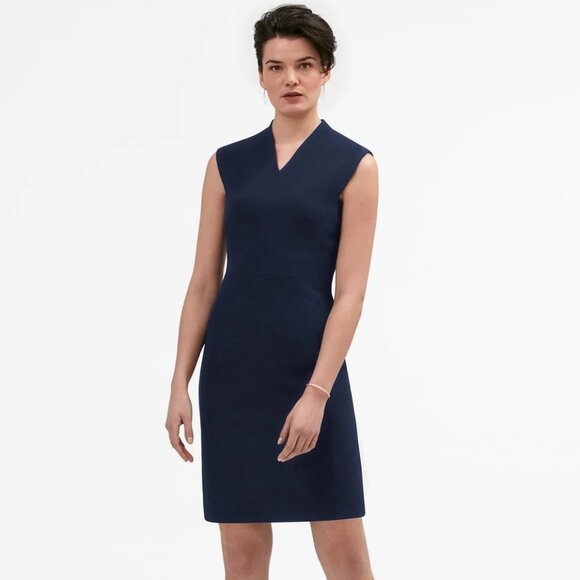 MM LaFleur Dress 3X Navy Aditi WonderTex Corp Career Classic Minimalist Capsule - Picture 1 of 11